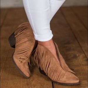 Fringe booties
